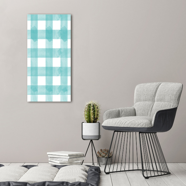 Quadro di vetro verticale A quadri blu