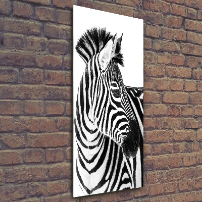Quadro in vetro verticale Zebra nella neve