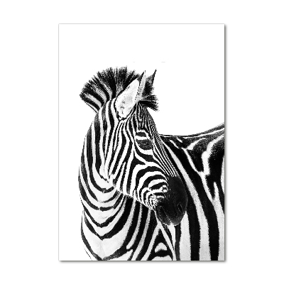 Quadro in vetro verticale Zebra nella neve