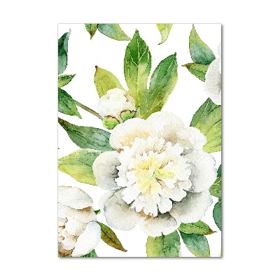 Quadro in vetro verticale Peonie