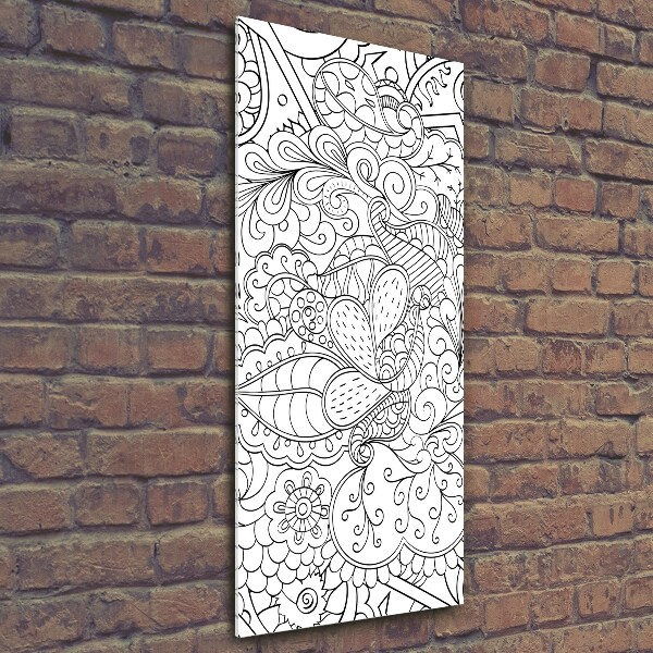 Quadro di vetro verticale Sfondo Zentangle