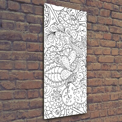 Quadro di vetro verticale Sfondo Zentangle