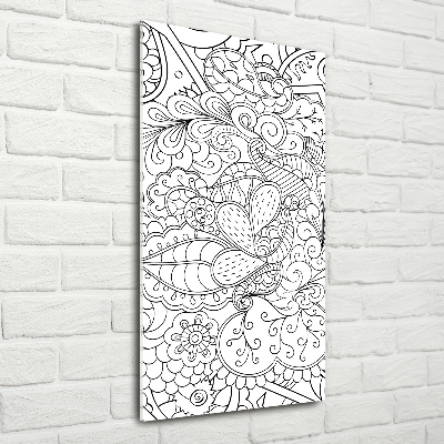 Quadro di vetro verticale Sfondo Zentangle