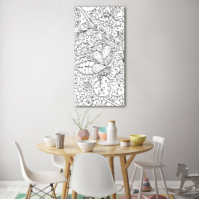 Quadro di vetro verticale Sfondo Zentangle