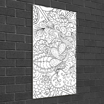 Quadro di vetro verticale Sfondo Zentangle