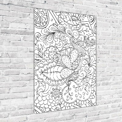 Quadro di vetro verticale Sfondo Zentangle