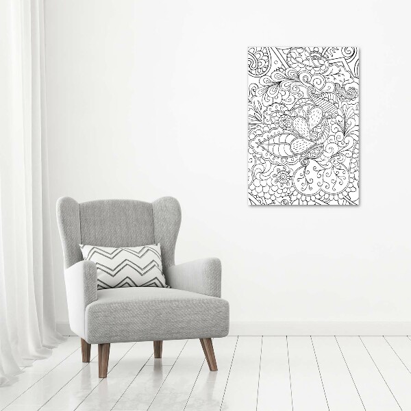 Quadro di vetro verticale Sfondo Zentangle