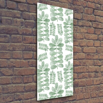 Quadro vetro verticale Foglie di eucalipto