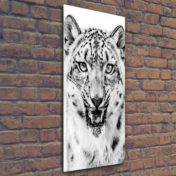 Quadro di vetro verticale Leopardo delle nevi