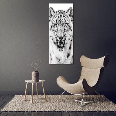 Quadro di vetro verticale Leopardo delle nevi