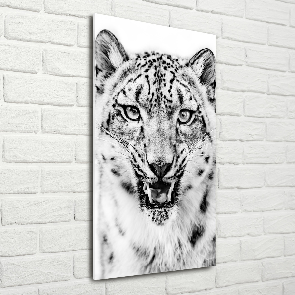 Quadro di vetro verticale Leopardo delle nevi