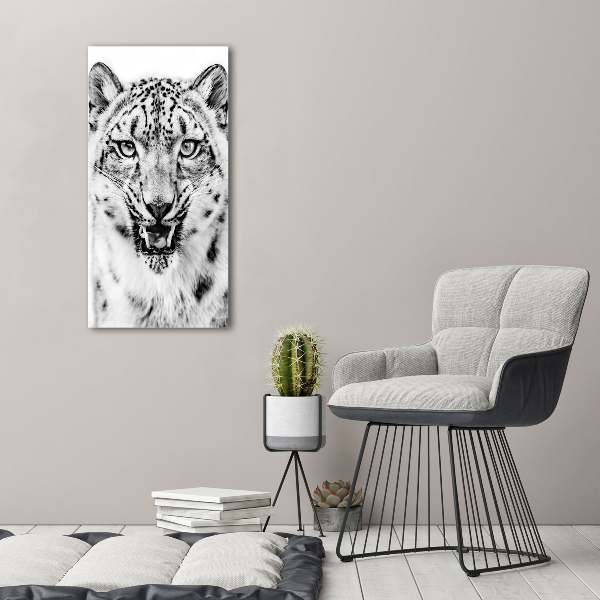 Quadro di vetro verticale Leopardo delle nevi