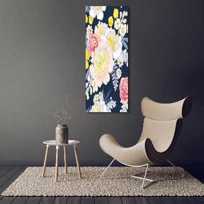 Quadro in vetro verticale Un mazzo di fiori