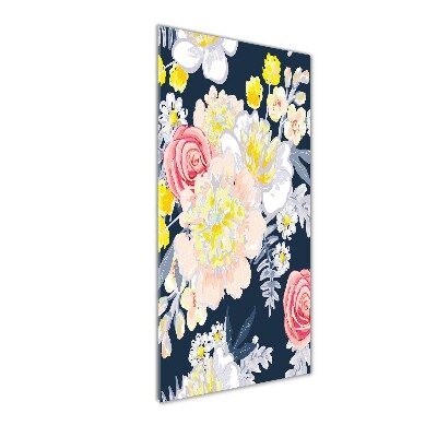 Quadro in vetro verticale Un mazzo di fiori