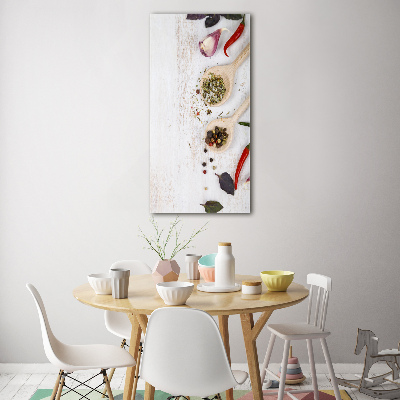 Quadro stampa su vetro verticale Verdure e spezie