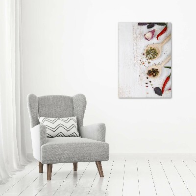 Quadro stampa su vetro verticale Verdure e spezie