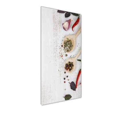 Quadro stampa su vetro verticale Verdure e spezie