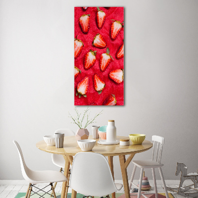 Quadro vetro verticale Fragole