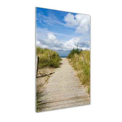 Quadro vetro verticale Sentiero per la spiaggia