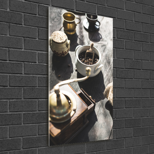 Quadro stampa su vetro verticale Macinacaffè