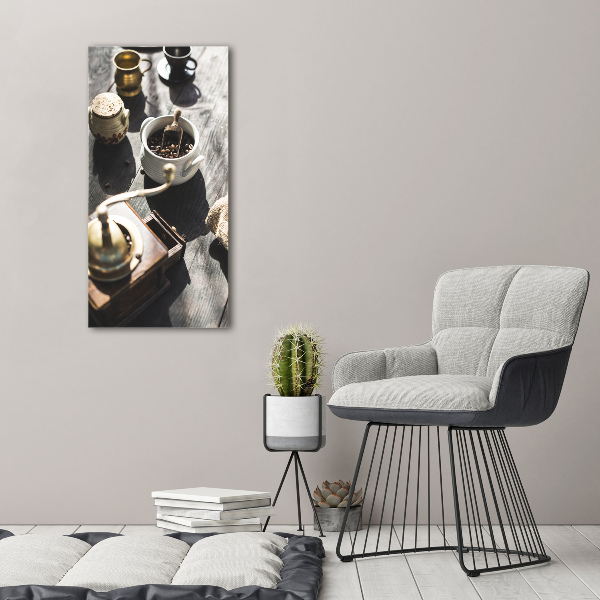 Quadro stampa su vetro verticale Macinacaffè