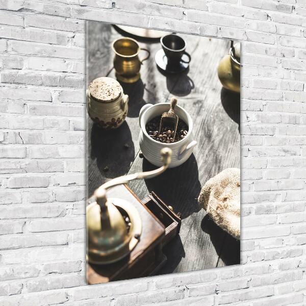 Quadro stampa su vetro verticale Macinacaffè