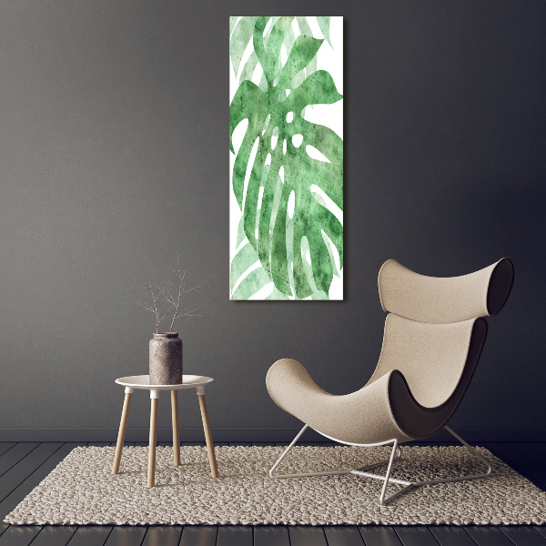 Quadro stampa su vetro verticale Monstera