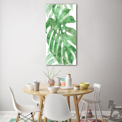 Quadro stampa su vetro verticale Monstera