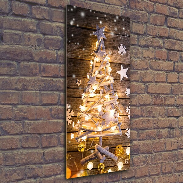 Quadro in vetro verticale Albero di Natale luminoso