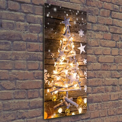 Quadro in vetro verticale Albero di Natale luminoso