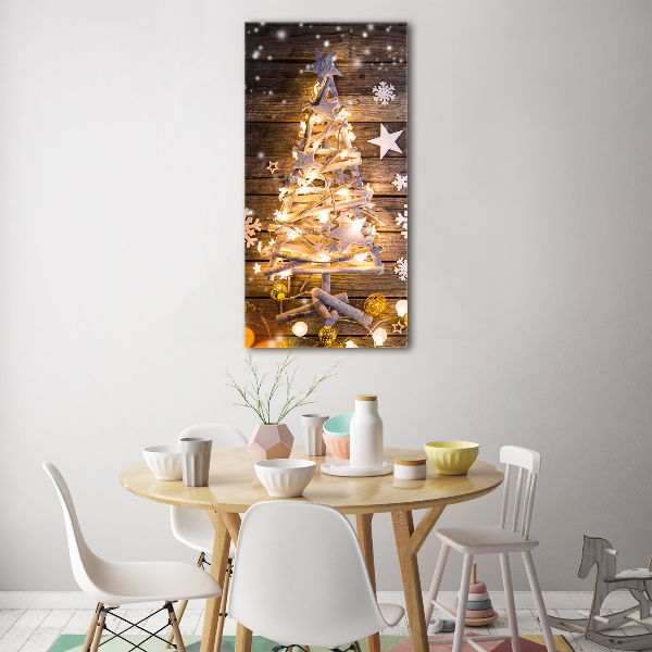 Quadro in vetro verticale Albero di Natale luminoso