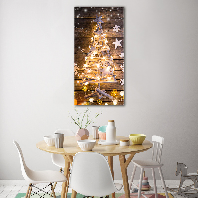 Quadro in vetro verticale Albero di Natale luminoso