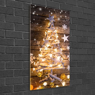 Quadro in vetro verticale Albero di Natale luminoso