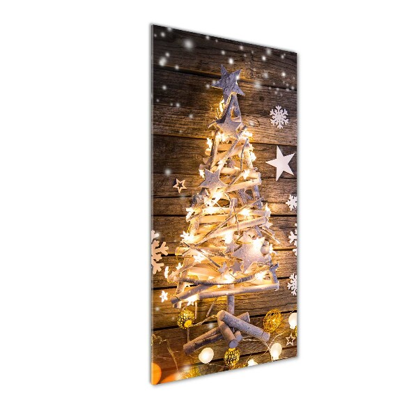 Quadro in vetro verticale Albero di Natale luminoso