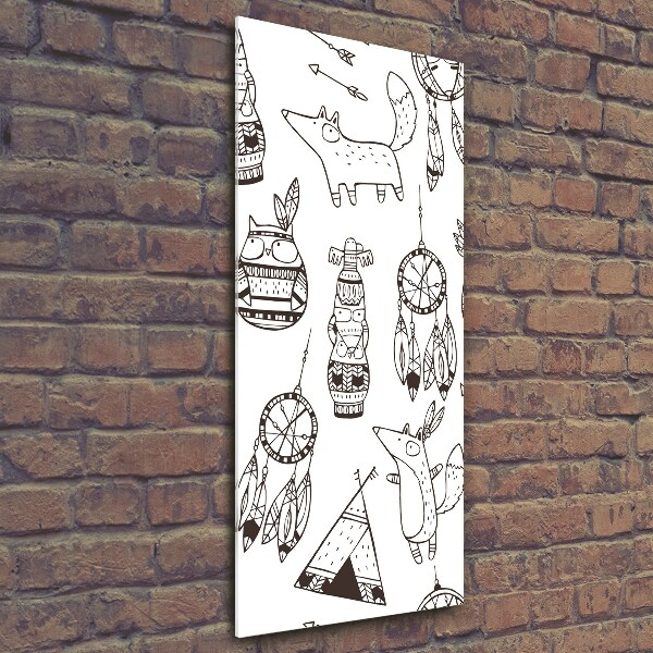 Quadro stampa su vetro verticale Origini indiane