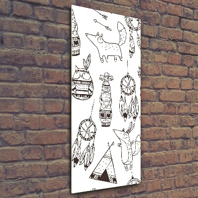 Quadro stampa su vetro verticale Origini indiane