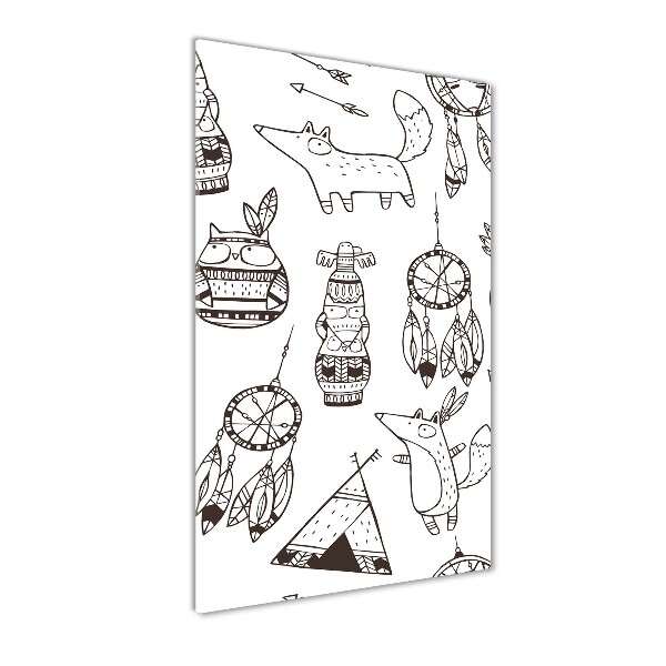 Quadro stampa su vetro verticale Origini indiane