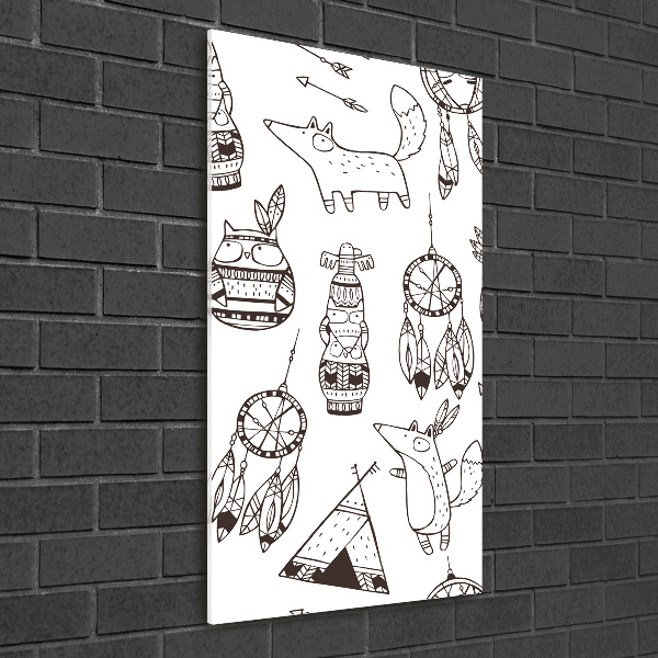 Quadro stampa su vetro verticale Origini indiane