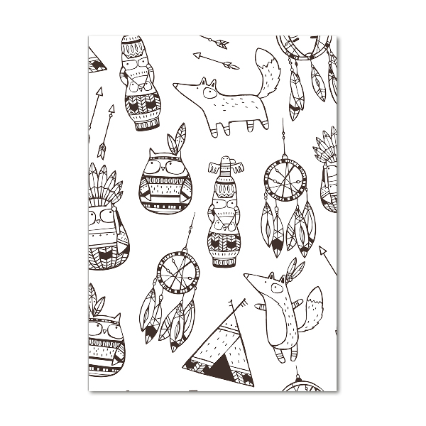 Quadro stampa su vetro verticale Origini indiane