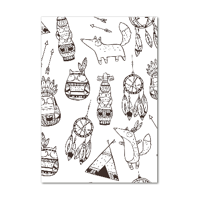 Quadro stampa su vetro verticale Origini indiane