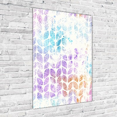 Quadro vetro verticale Foglie colorate