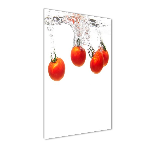 Quadro di vetro verticale Pomodori sott'acqua