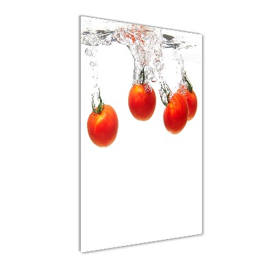 Quadro di vetro verticale Pomodori sott'acqua