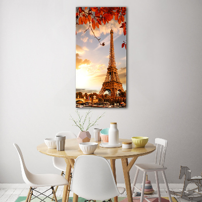 Quadro stampa su vetro verticale Torre Eiffel Parigi