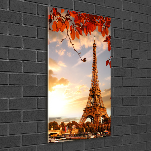 Quadro stampa su vetro verticale Torre Eiffel Parigi
