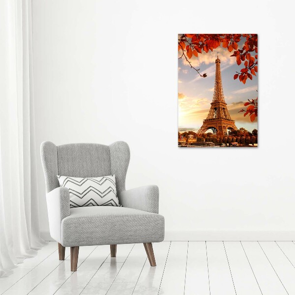 Quadro stampa su vetro verticale Torre Eiffel Parigi