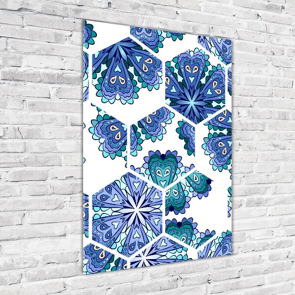 Quadro vetro verticale Elementi del mandala