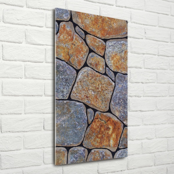 Quadro di vetro verticale Sfondo di pietre