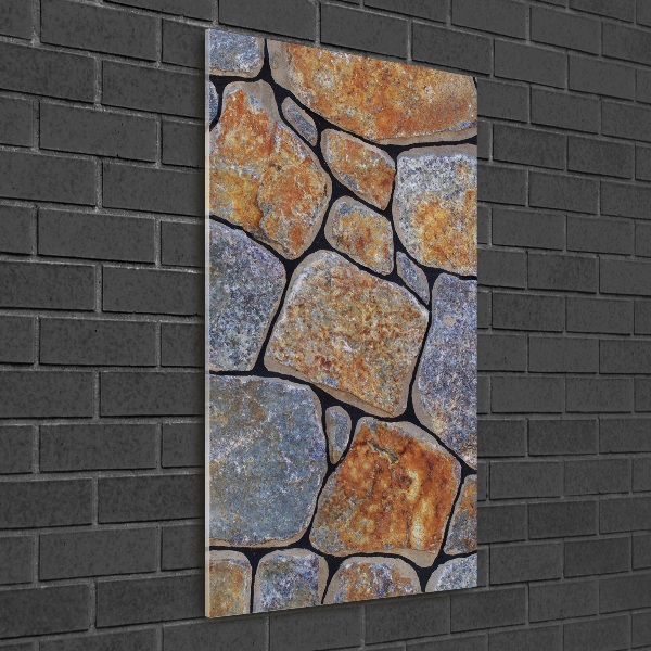 Quadro di vetro verticale Sfondo di pietre