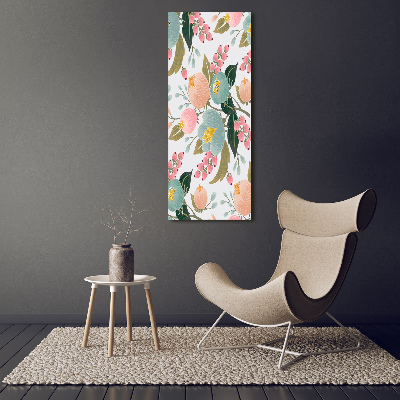 Quadro stampa su vetro verticale Fiori primaverili